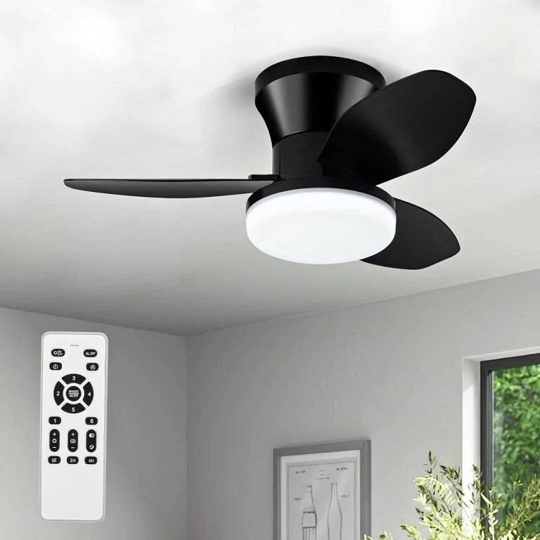 Flush Mount Ceiling Fan with Light - 26"