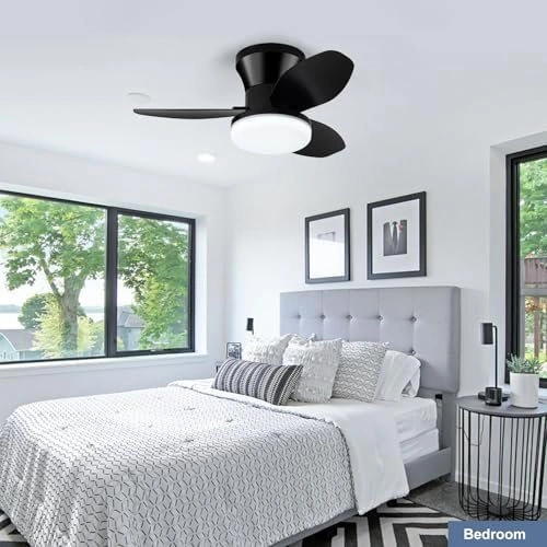 Flush Mount Ceiling Fan with Light - 26" - photo 2