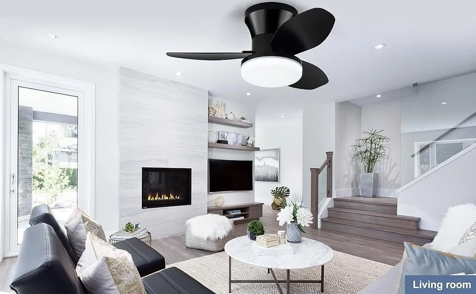 Flush Mount Ceiling Fan with Light - 26" - photo 5