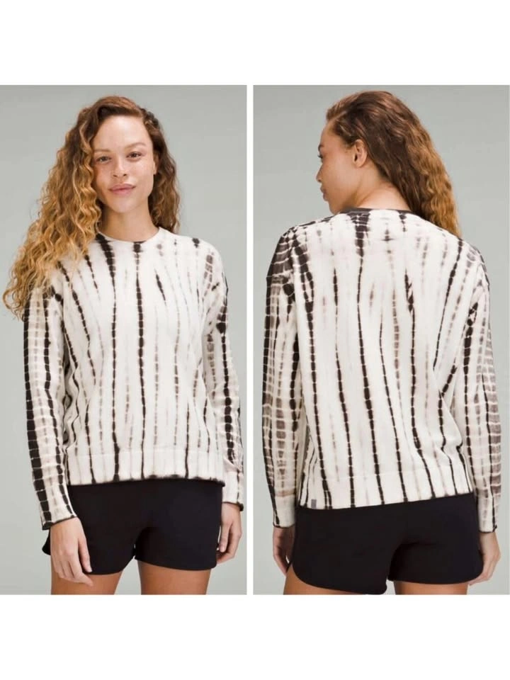 Lululemon Tie Dye Crewneck Sweater Linear Tie Dye Brown Multi Si