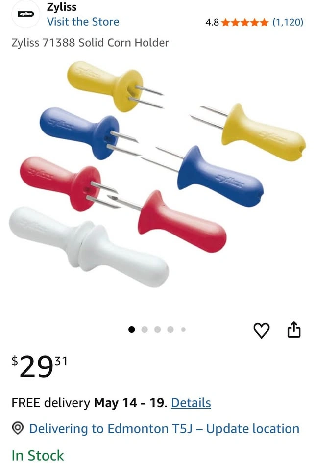Zyliss Interlocking Corn Holders - 4 Pairs Multi-Color - photo 2