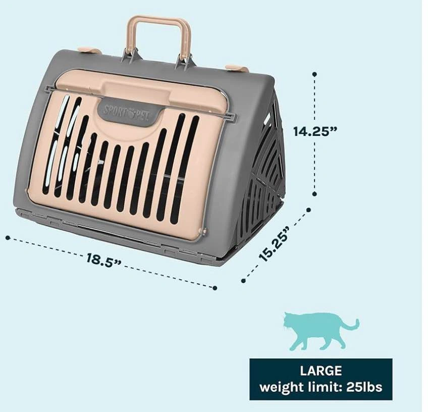 Large Foldable Pet Carrier Green (25lbs capacity) - photo 3