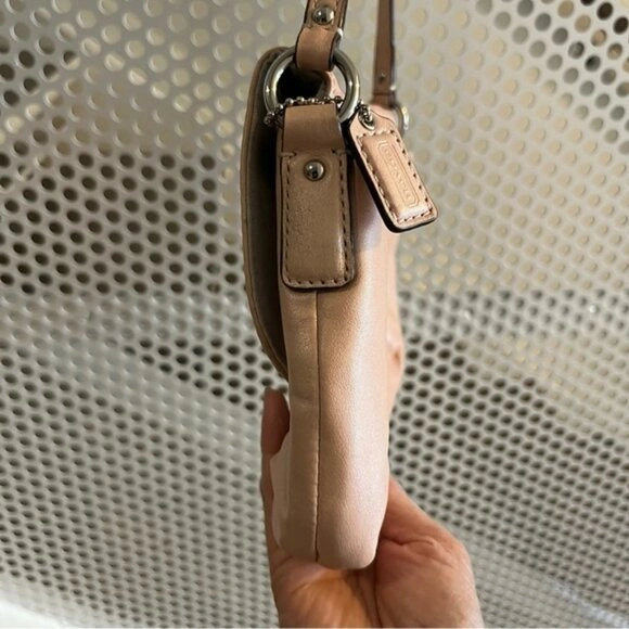 Coach Soho Leather Crossbody Flap Bag Small Pale Shimmer Pink - photo 4