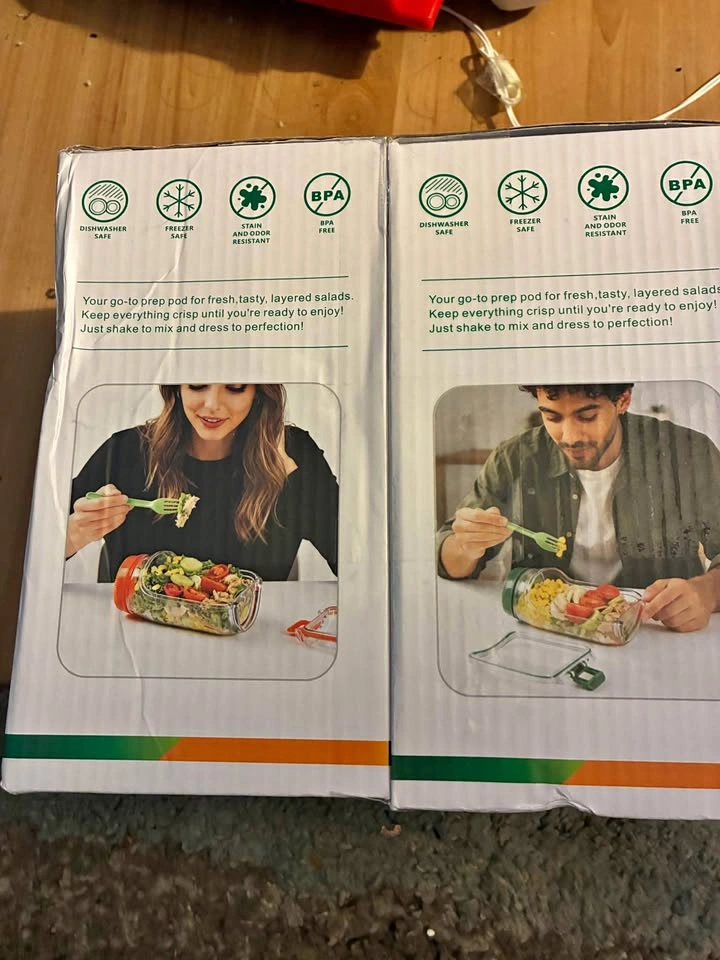 2 Pack 34oz Salad Containers