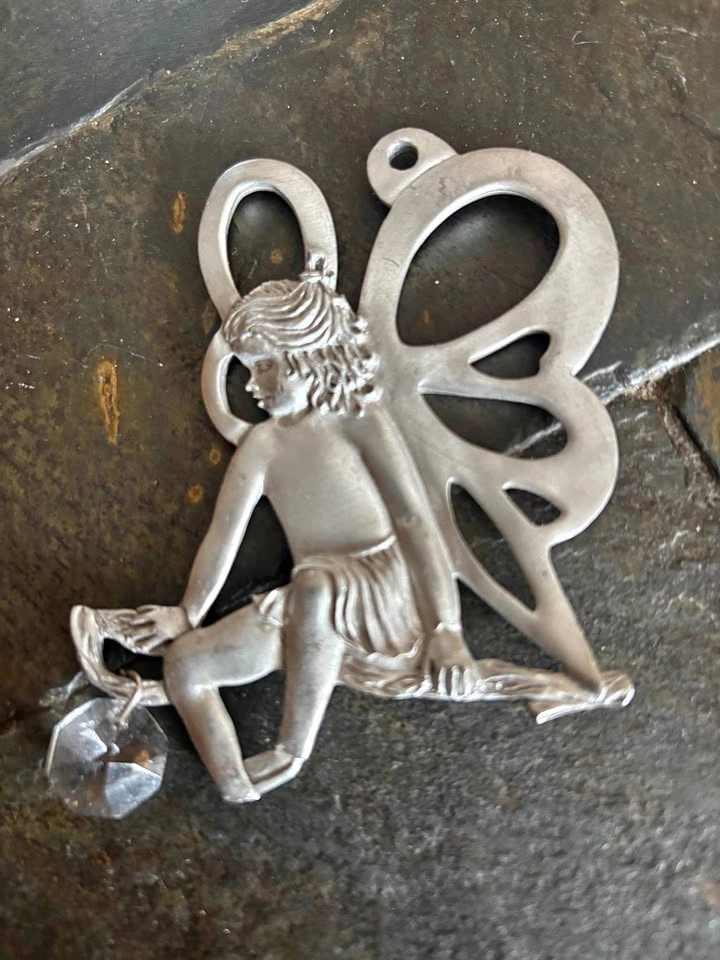 Fairy Sun Catcher Holding A Sparkling Crystal Charm Vintage Seag