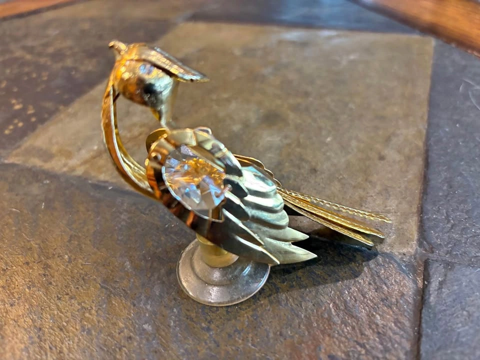 Swarovski Gold-Plated Vicmar Crystal Blue Jay Suncatcher