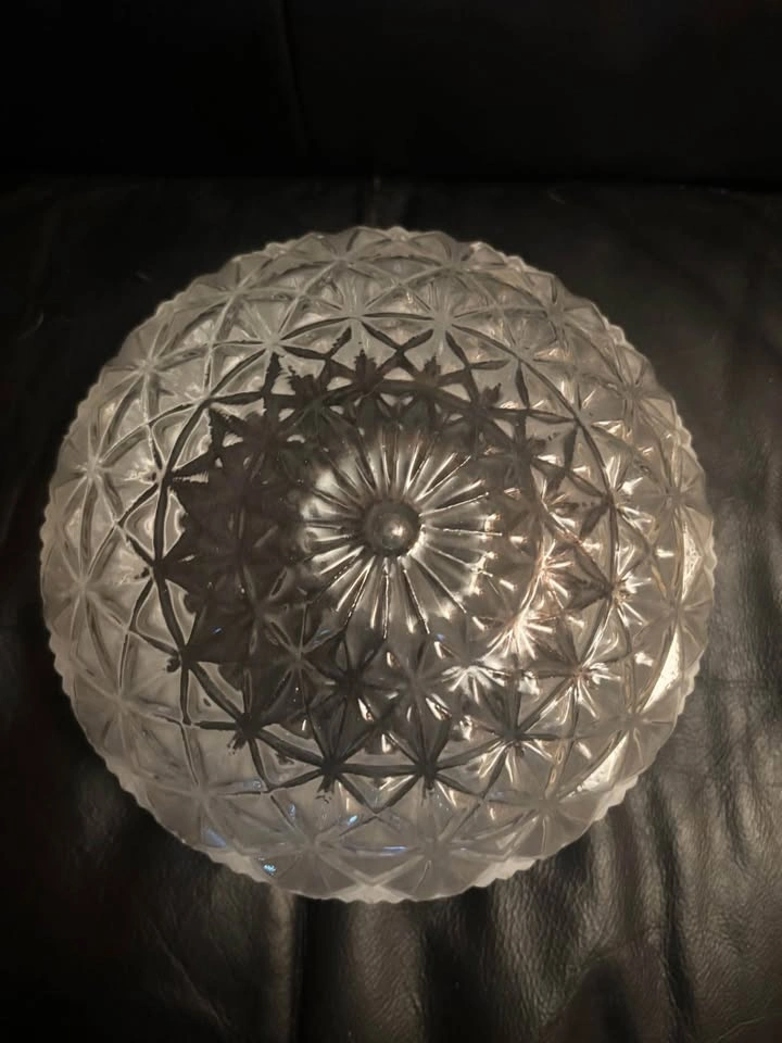 Light Ceiling Glass Fixture Shade With Diamond Quilt Cut Pattern - photo 2