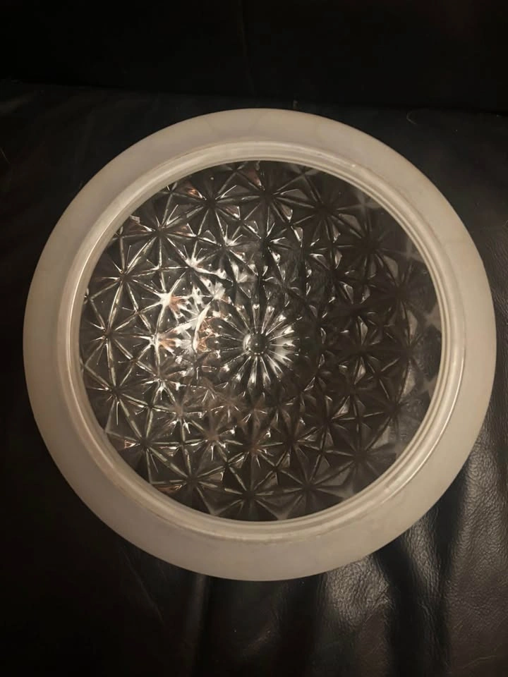 Light Ceiling Glass Fixture Shade With Diamond Quilt Cut Pattern - photo 3