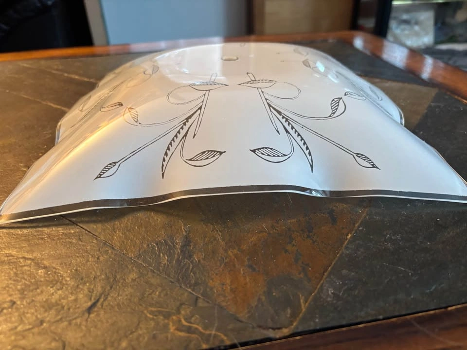 Vintage Glass Lamp Shade Ceiling 11.5"Sq - photo 3