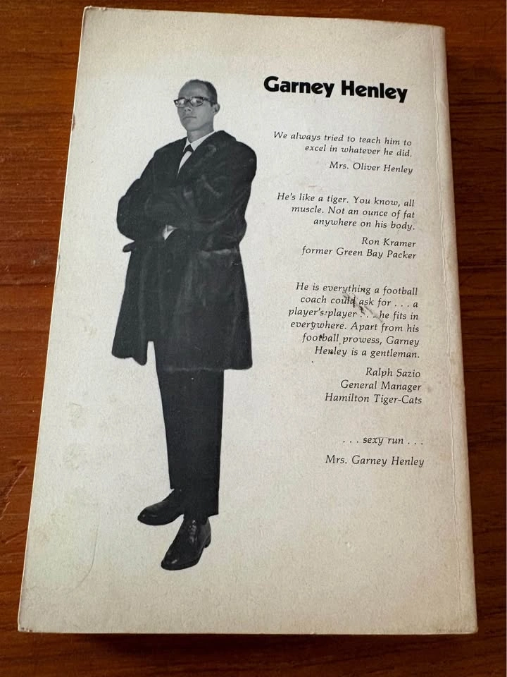 Signed Hamilton Tiger Cats Football Legend Garney Henley Book 🏈 - photo 4