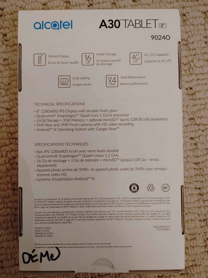 Android Tablet Alcatel A30 - photo 5