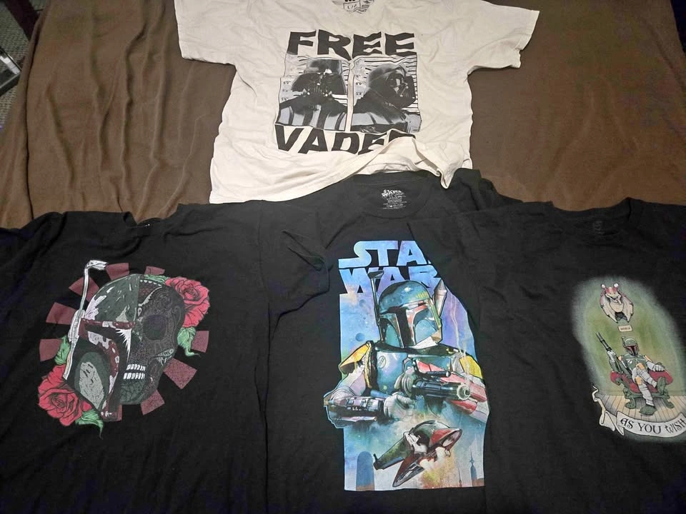 Four Large Star Wars T-shirts