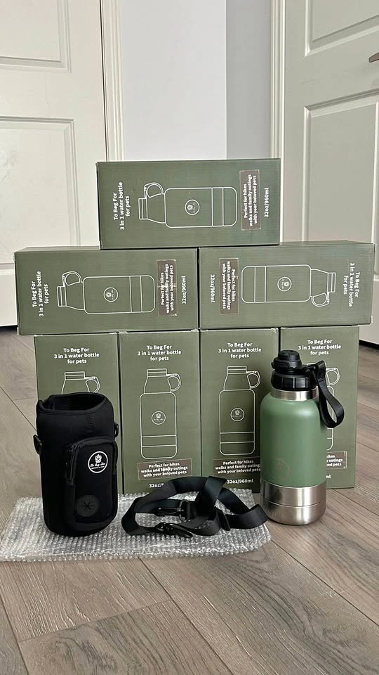 3-in-1 Portable Pet Water Bottle & Food Bowl – New