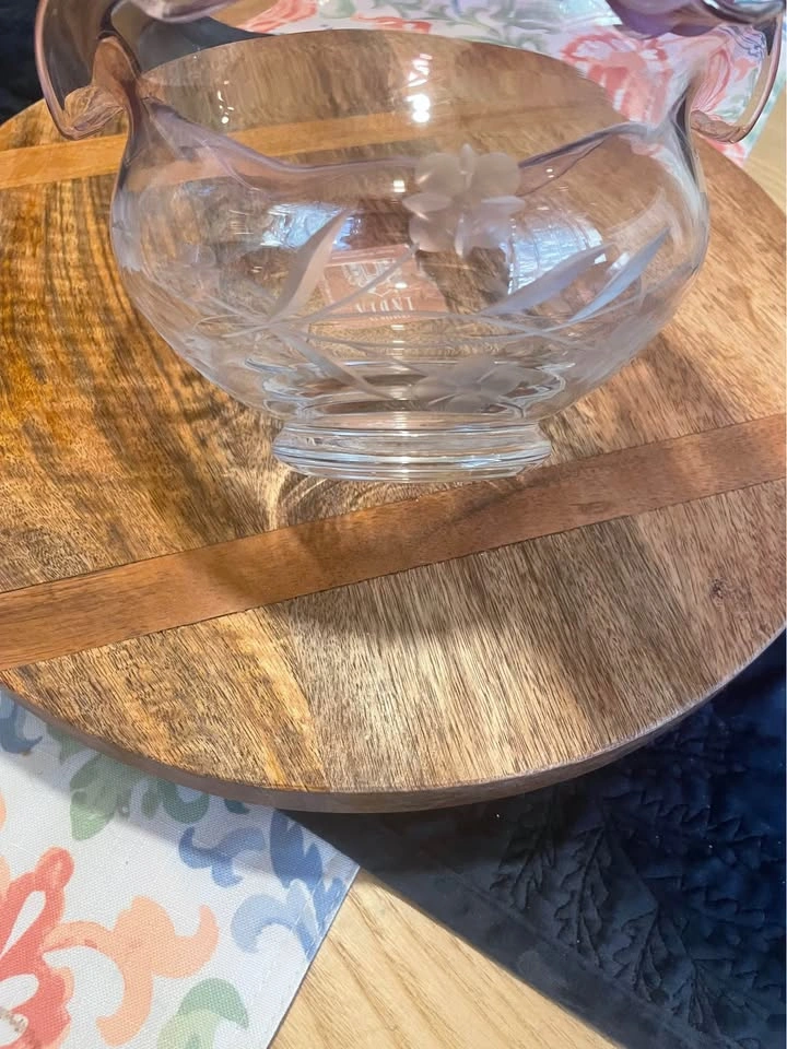 Lenox "Floral Spirit" Etched Crystal Bowl - photo 3