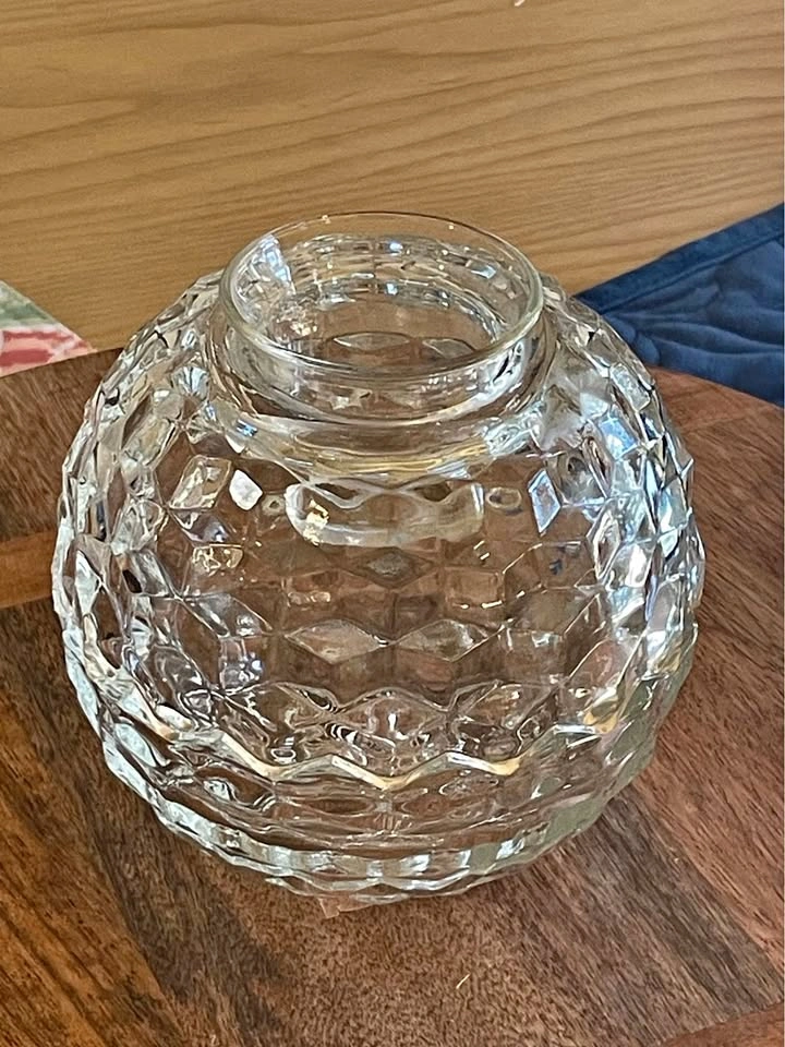 Vintage Homco Fairy Lamp - Clear Cubist Glass Candle Holder Set
