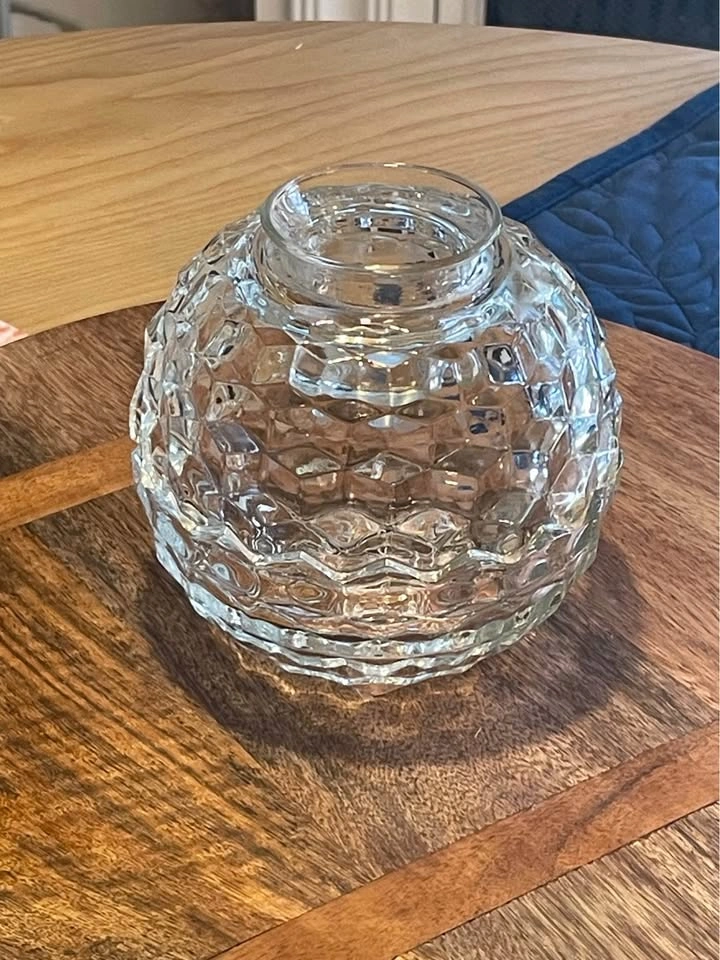 Vintage Homco Fairy Lamp - Clear Cubist Glass Candle Holder Set - photo 3
