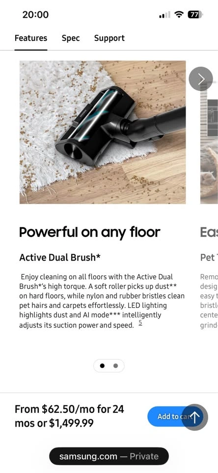 Samsung Bespoke AI Jet Ultra 400W Cordless Vacuum - photo 2