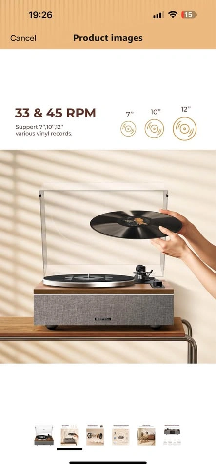 QLEARSOUL ONE-S Vinyl Record Player - Walnut - photo 3