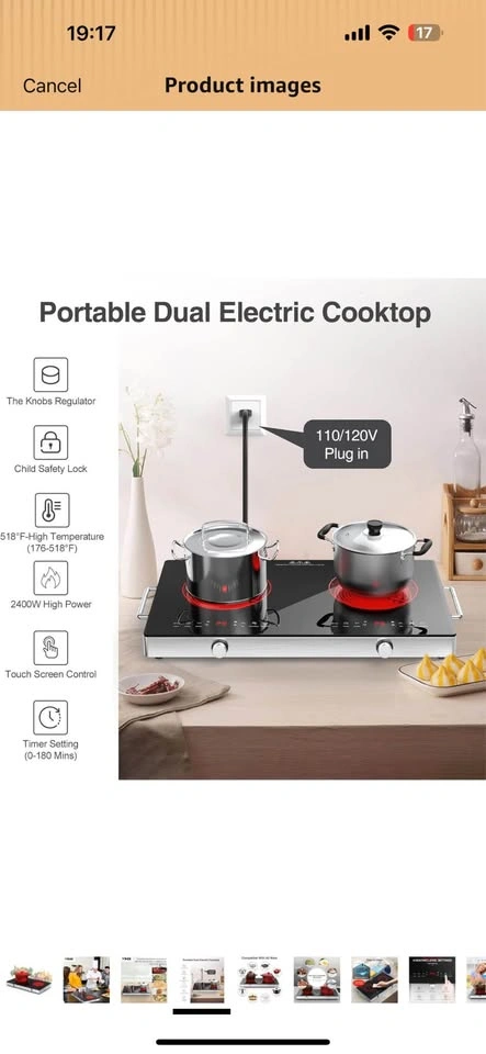 VBGK Electric Cooktop - 12 Inch Double Induction - photo 2
