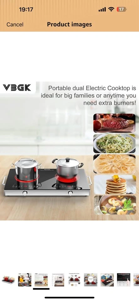 VBGK Electric Cooktop - 12 Inch Double Induction - photo 3
