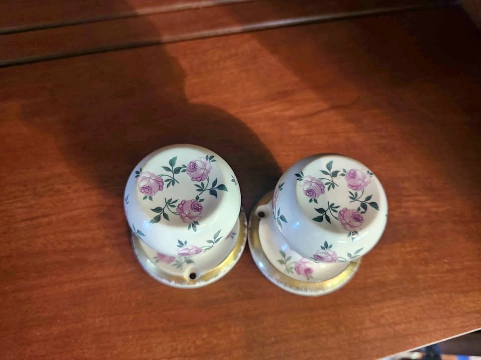 Antique porcelain floral door knobs
