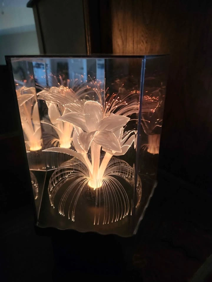 Vintage Fiber optic flower lamp - photo 4