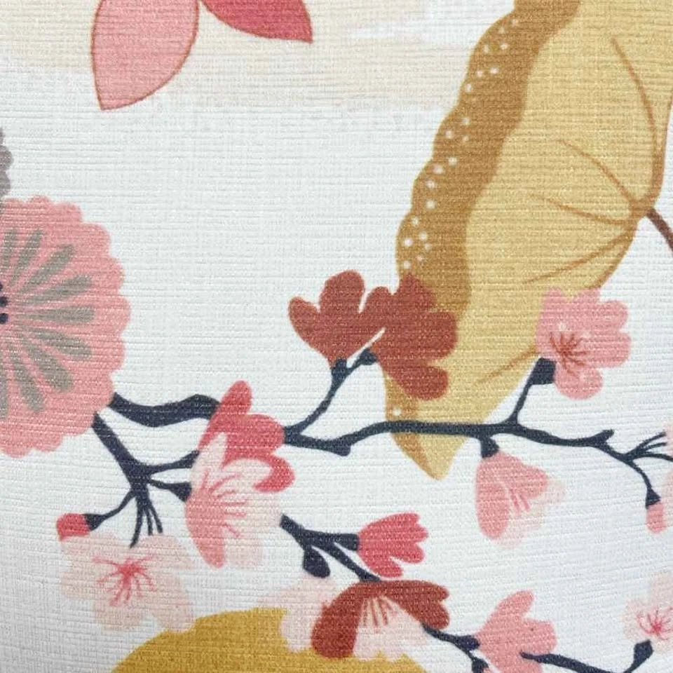 Two Reversible Designer Pink & Golden Blossom Floral Crane Pillo - photo 5