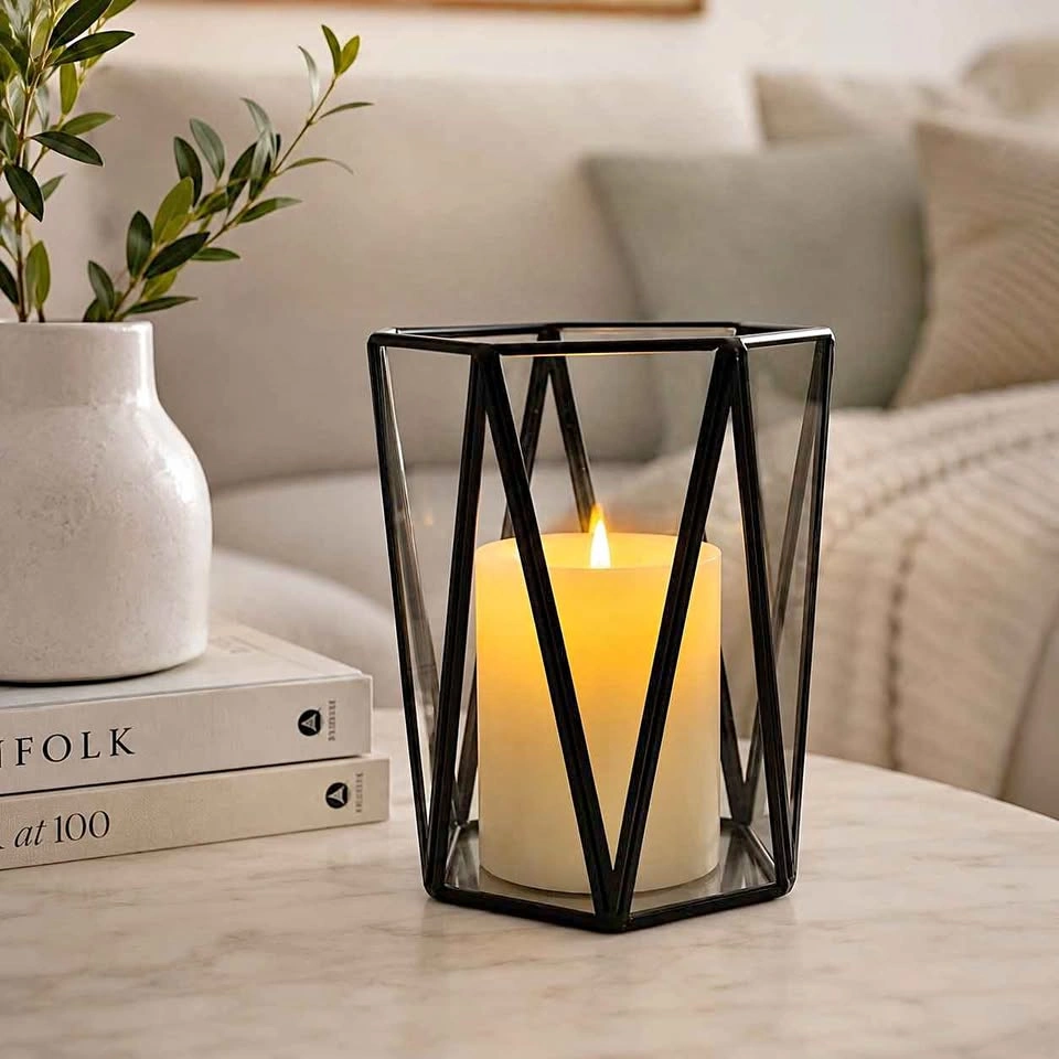 CB2 Luce Smoked Glass Hurricane Candle Holder | Luxury Decor