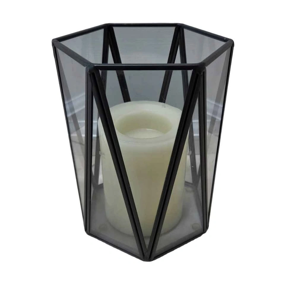 CB2 Luce Smoked Glass Hurricane Candle Holder | Luxury Decor - photo 2