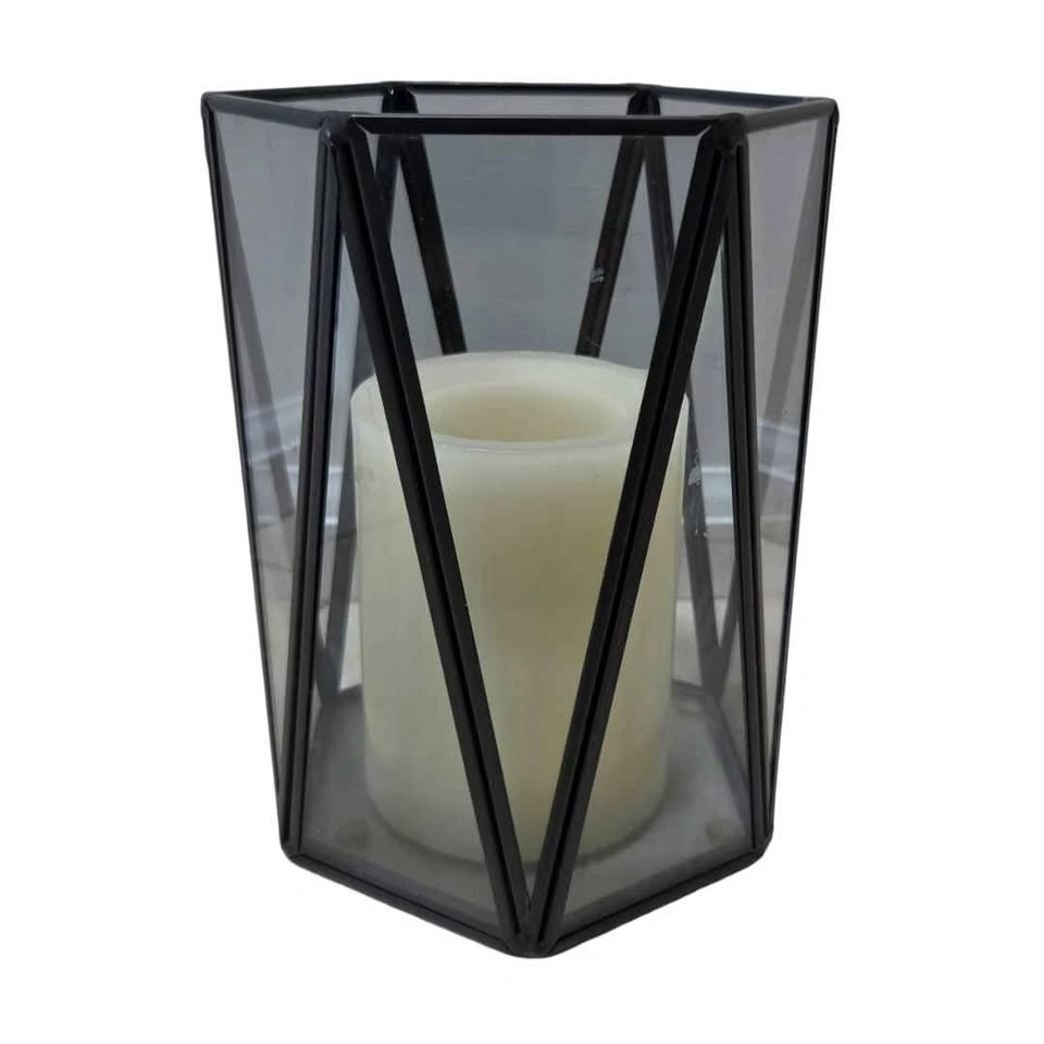 CB2 Luce Smoked Glass Hurricane Candle Holder | Luxury Decor - photo 5