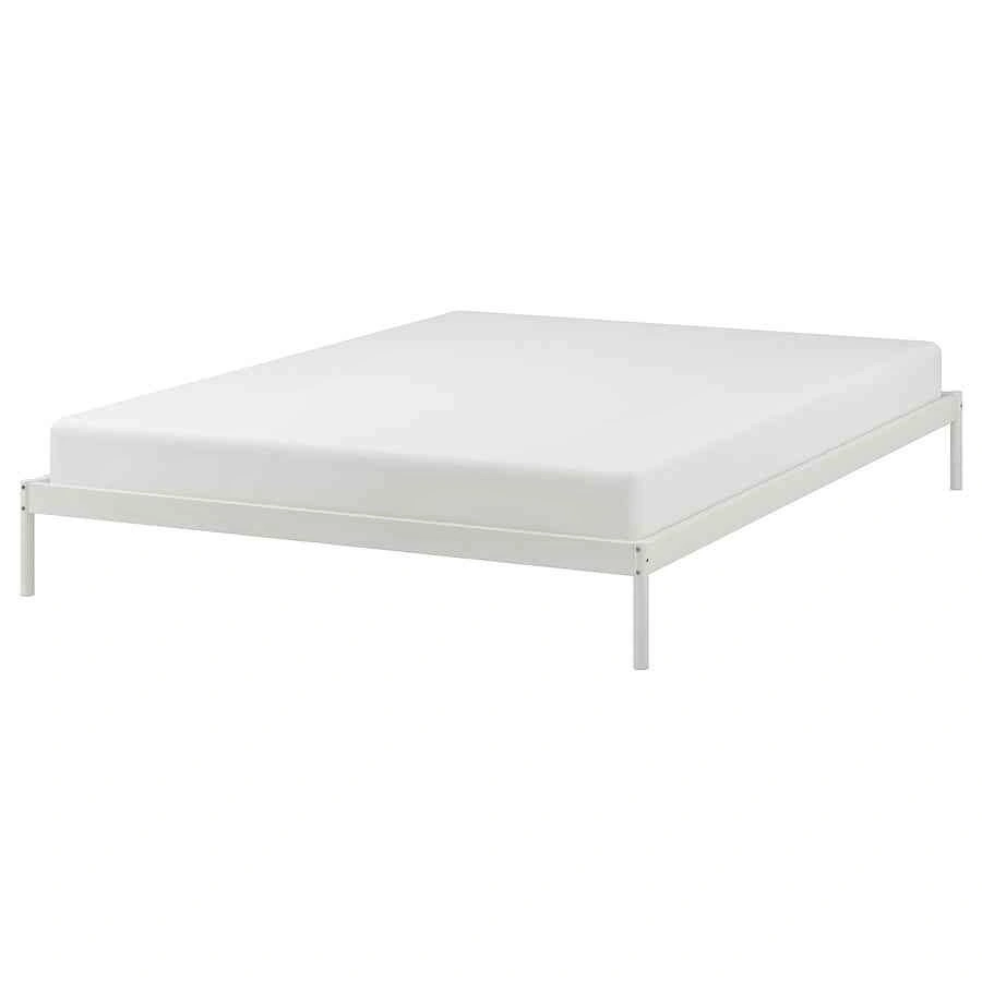 Like New IKEA VEVELSTAD Queen Bed Frame - White - Staging Only