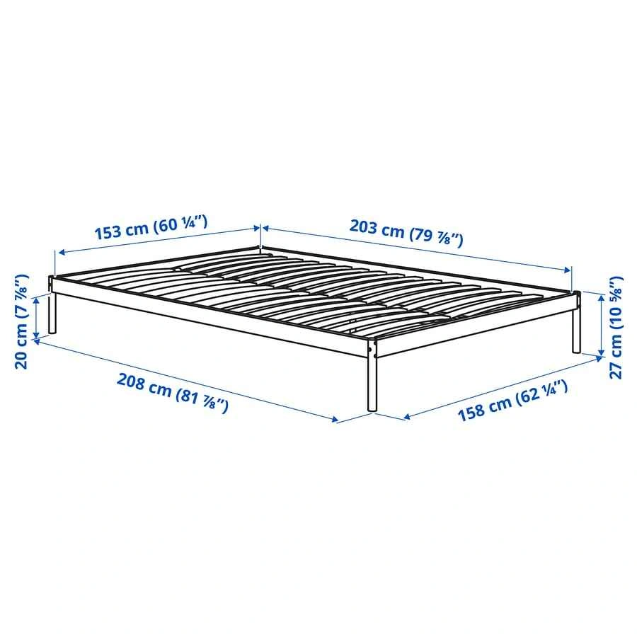 Like New IKEA VEVELSTAD Queen Bed Frame - White - Staging Only - photo 2