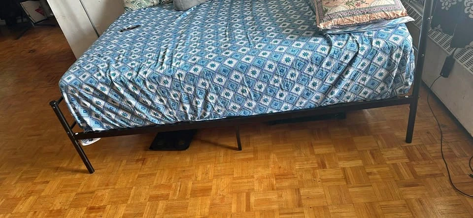 Black Metal Queen Bed Frame with Premium Mattress