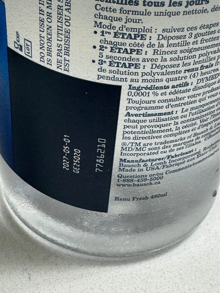 Bausch + Lomb re-nu fresh multi-purpose solution 480 mL - photo 2