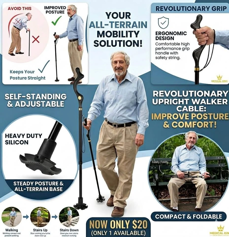 Medical King Heavy-Duty Adjustable Walking Stick - New