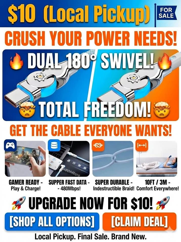 Dual 180° Swivel Charging Cable