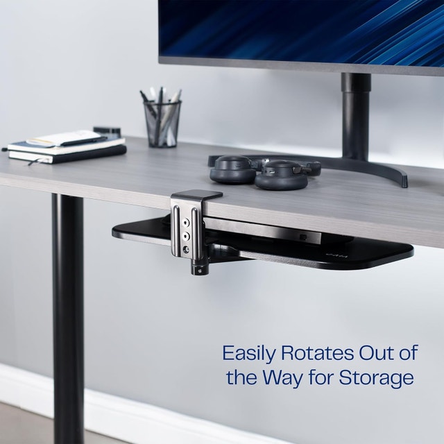 Black Single Clamp Rotating Keyboard Tray - photo 3