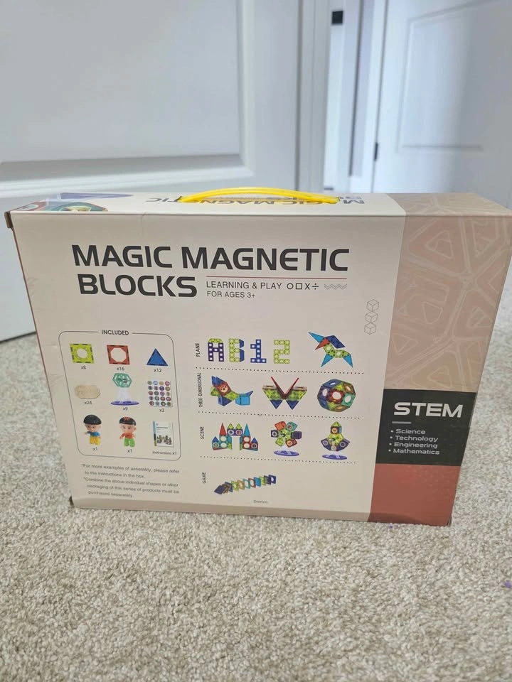New In Box- 71-Piece Magnetic tiles Set - STEM Stained Glass Bu - photo 2