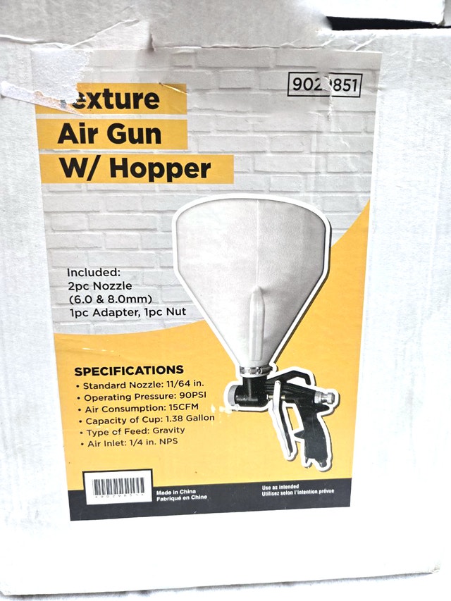 Texture Air Gun with Hopper - 2 Nozzles Included