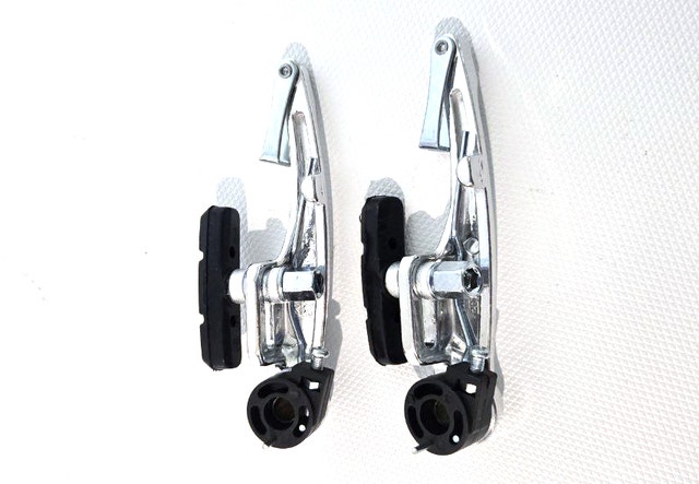 Silver Bicycle Caliper Brakes w/ Black Pads