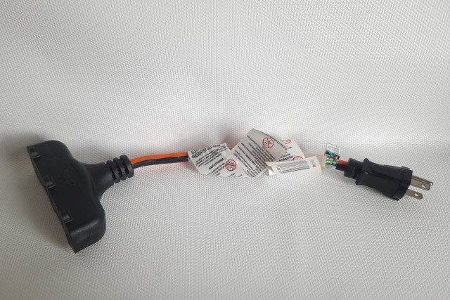 Black 3-Outlet Extension Cord with Safety Tags