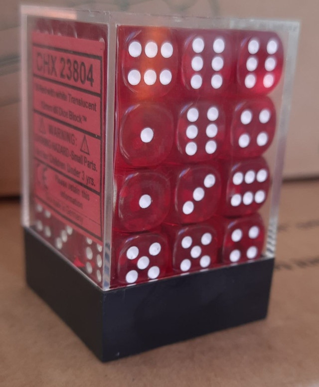 Translucent Red and White Plastic Polyhedral Dice - photo 2