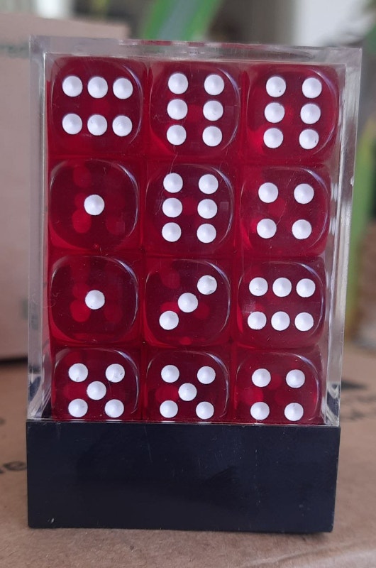 Translucent Red and White Plastic Polyhedral Dice - photo 4