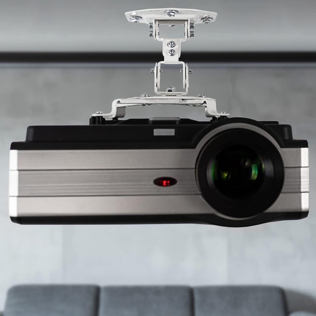 Adjustable White Ceiling Projector Mount