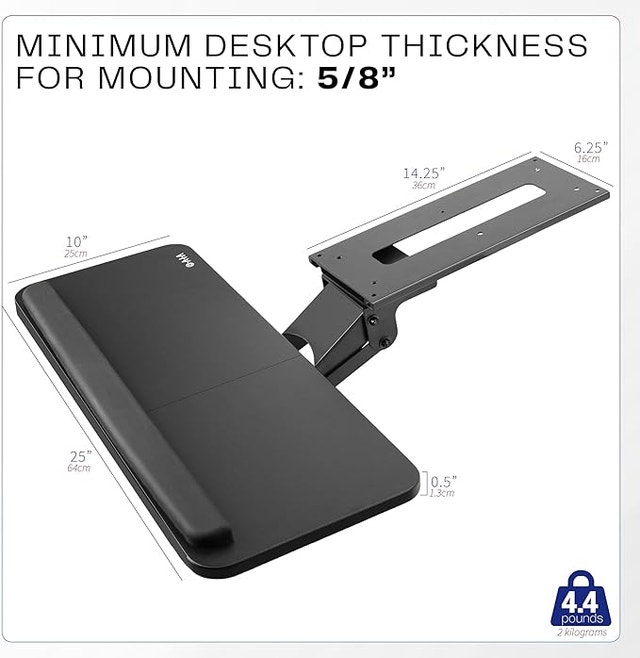 Black Under Desk Keyboard Tray - photo 3