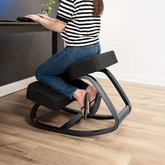 Black Wooden Rocking Kneeling Chair