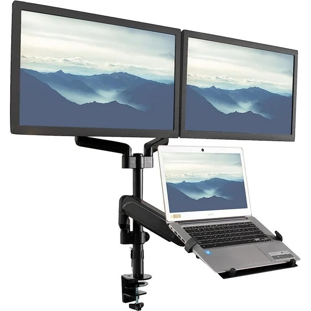 Dual Monitor and Laptop Desk Mount With Pneumatic Arm - photo 3