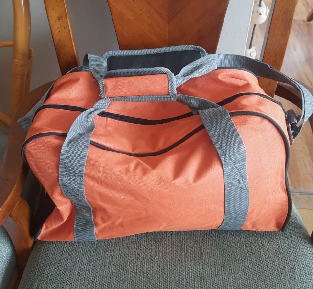 Orange Duffel Gym Travel Bag w/Gray Straps - photo 3