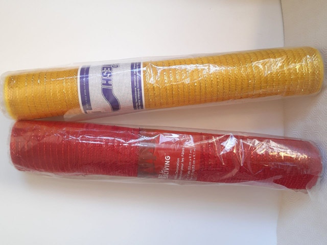 2 New Craft Mesh Rolls: Gold & Red
