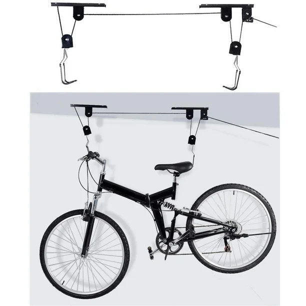 Bike Bicycle Lift Ceiling Mounted Hoist Storage Garage Hanger - photo 3